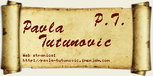 Pavla Tutunović vizit kartica